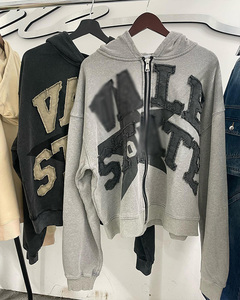 Áo hoodie nam chất liệu dày dặn 500 gsm, may đo, có khóa kéo, thêu vintage, kiểu acid wash - Product Image 5