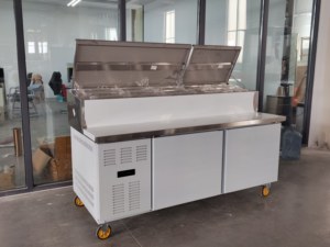 Rtk thương mại bánh pizza salad <span class=keywords><strong>Bar</strong></span> bánh sandwich hiển thị truy cập máy làm lạnh tủ lạnh thủy tinh lạnh thiết bị chuẩn bị bảng - Product Image 6