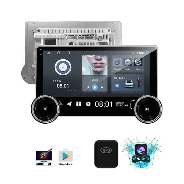 10.1Inch Universal Android Audio GPS Car Radio Double Knob 2K Diamond Wireless CarPlay DSP MirrorLink Amplifier Radio