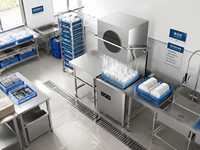 Lave-vaisselle commercial pour restaurant en acier inoxydable 304 certifié CE, haute efficacité, 60 paniers/heure, stérilisation automatique intelligente