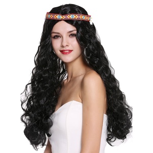 The Princess Bride Black Party Perruques en fibre synthétique à vagues profondes - Product Image 3