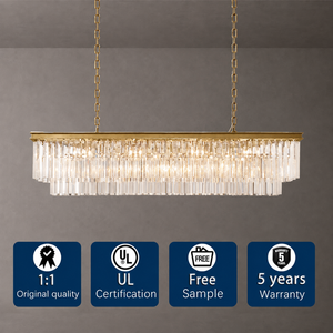 Lustre en cristal K9, style Odeon des années 1920, rectangulaire, pour éclairage suspendu, villa, salon, décoration d'éclairage de luxe, maison - Product Image 1