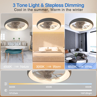 Ventilateur de plafond contemporain avec lustre de 480 mm, doté d'une télécommande intelligente, d'un moteur DC à 6 vitesses et d'une éclairage LED pour les maisons modernes