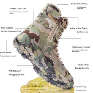 Bottes en toile camouflage forêt jungle respirantes légères imperméables DFC1112 pour hommes, taille 39 - 46, chaussures de randonnée - Product Image 6