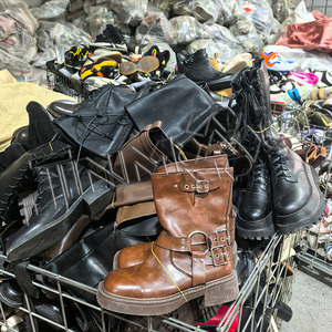 مصنع الصين بالجملة عالية الجودة سيدة عالية الكعب جلد حقيقي وأشار اصبع القدم تشيلسي أحذية مستعملة في بالات مختلطة - Product Image 1