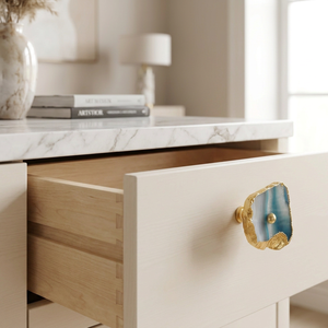 AK Brass Agate Stone Metal Cabinet Knob Multi Color Finish Premium Quality Handle For <b>Wardrobe</b> Drawer Furniture <b>Hardware</b> Luxury - Product Image 2