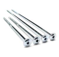 Vis de terrasse extérieures en acier de haute qualité, résistantes à la rouille # 10 vis à tête plate de 3-1/2 pouces (89 mm) en acier zingué, à tête cruciforme T25, classe 4.8 6.8