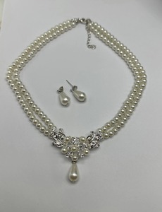 Conjunto de joyería de moda femenina de temperamento americano europeo, <span class=keywords><strong>Collar</strong></span> corto de clavícula con incrustaciones de cristal de perla de <span class=keywords><strong>novia</strong></span> - Product Image 6