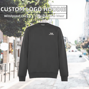 TOPTM9027195 Custom Solid Digital <b>Printed</b> Graphic Logo Breathable Windproof <b>Extra</b> <b>Large</b> Round Neck Hoodie for Casual Sports - Product Image 2