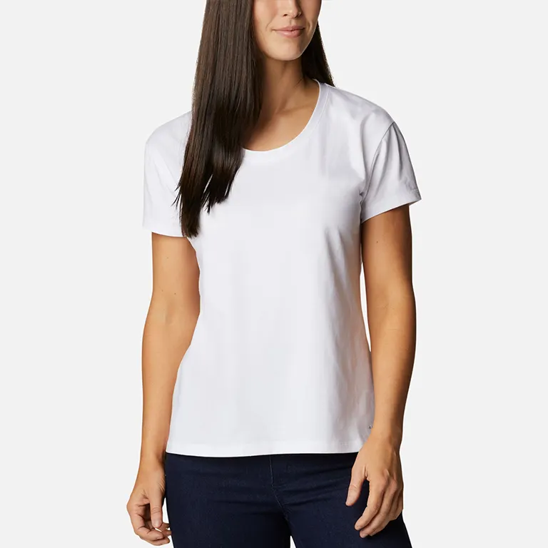 Custom Girls T-shirt Ladies Women Tops Slim Fit Polyester White Plain T Shirt