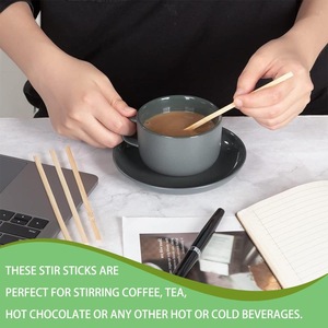Bamboo Saint Bamboo Coffee Stirrer 110mm Flat Head Food Grade For Hot Beverage Brewing - Product Image 2