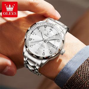 Montres de luxe classiques de haute qualité pour hommes, logo personnalisé OEM, acier inoxydable, montre à quartz pour homme, 5609 - Product Image 3