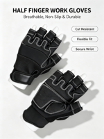 Gants tactiques mi-doigts avec protection rigide des articulations, protection UV – Respirants, unisexe, équipement d'entraînement, cyclisme, extérieur