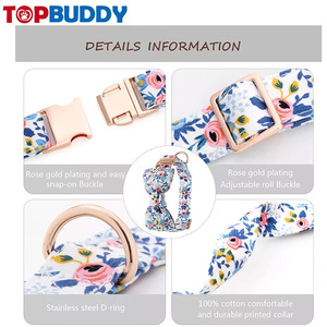 <span class=keywords><strong>Collar</strong></span> con lazo personalizado para perro, lazo de flor azul claro para mascota con hebilla de aleación de Zinc, venta al por mayor - Product Image 5