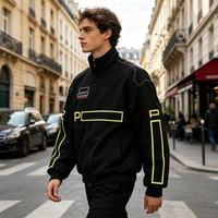ZXPFSL Veste de course vintage personnalisée pour hommes, style streetwear décontracté, broderie sur le devant, pour l'hiver, F1, course automobile, moto