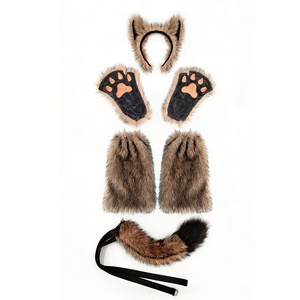 S0025 Accessoires d'oreilles et <span class=keywords><strong>de</strong></span> queue <span class=keywords><strong>de</strong></span> loup fantôme pour Halloween, accessoires <span class=keywords><strong>de</strong></span> performance <span class=keywords><strong>de</strong></span> cosplay <span class=keywords><strong>de</strong></span> loup-<span class=keywords><strong>garou</strong></span>, bandeau et patte <span class=keywords><strong>de</strong></span> loup - Product Image 1