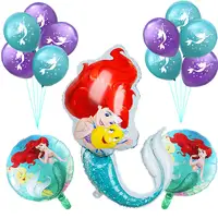 1 ensemble de ballons de sirène, fournitures de fête d'anniversaire, ballons de sirène en Mylar pour filles, anniversaire, Baby Shower