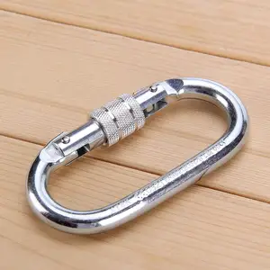 Heavy Duty 25KN Hammock Carabiner Yoga Carabiner Oval Shape Locking Carabiner With Screw For Climbing