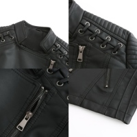 Vestes en similicuir PU pour femmes, taille S-4XL, automne, manches longues, fermeture éclair, coupe slim, style motard, manteau en cuir, vestes pour femmes grandes tailles