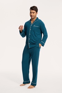 Set <span class=keywords><strong>Pigiama</strong></span> all'Ingrosso per <span class=keywords><strong>Uomo</strong></span> in Morbido Modal, <span class=keywords><strong>Pigiama</strong></span> Maschile a Maniche Lunghe e Pantaloni Lunghi in Bambù - Product Image 5