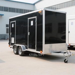 Remorque WC mobile de luxe homologuée DOT, 2 cabines, en acier moderne, avec toilettes portables et lavabos intégrés - Product Image 4