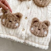 Conjunto de Felpa de Poliéster Personalizado para Bebés, Cálido y Suave, Traje de Cárdigan de Invierno para Niños Pequeños