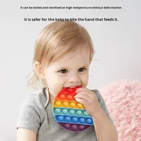 Jouet sensoriel en silicone arc-en-ciel, jouet à pousser, jouet à presser en silicone pour enfants, planche de décompression pour les doigts, outil éducatif pour soulager le stress