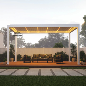 Pergola et gazebo en aluminium d'extérieur personnalisés avec toit à lames, marque <span class=keywords><strong>Airfun</strong></span>, facile à assembler, décorations de jardin - Product Image 6