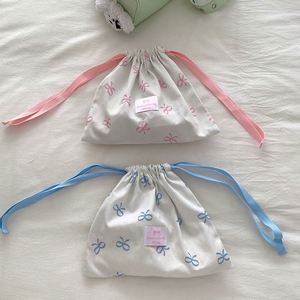 Wholesale Bow Pattern Canvas Cotton <b>Drawstring</b> <b>Pouch</b> Eco Friendly Gift <b>Drawstring</b> Bag Reusable Cotton Canvas <b>Drawstring</b> Bag - Product Image 2