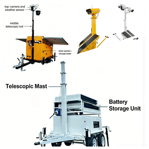 Rimorchio Mobile per <span class=keywords><strong>Sorveglianza</strong></span> con Riconoscimento Targhe per Ingressi di Comunità Chiuse con Quattro Telecamere CCTV Fisse - Product Image 2