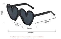 Nouvelles lunettes de soleil coeur coeur avec grand cadre