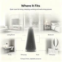 Diffuseur d'huiles essentielles Tower avec lumière d'ambiance intégrée, contrôle intelligent par application, nébuliseur pour chambre à coucher, cadeau