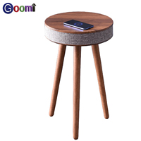 Table d'appoint multifonctionnelle avec chargeur sans fil, port USB, double haut-parleur, table d'appoint moderne, table de chevet pour la maison, la chambre à coucher, le salon