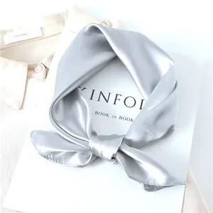 Promotional cheap fashion custom print satin silk square scarfs for women stylish