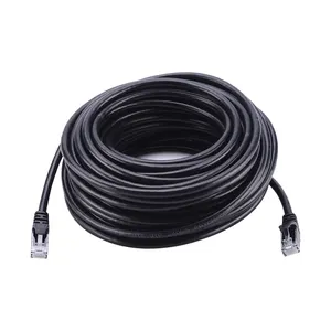 Cable Ethernet Cat6 negro de 6m Cable de Internet de red con camisa de PVC largo con conectores RJ45 para enrutador de módem