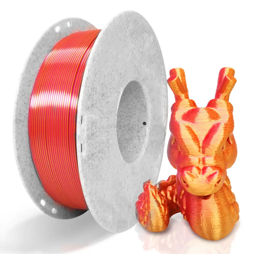 3d Printer Filament Filament for Printing 1kg Spool 1.75mm Multicolor 2 Colors in 1 Co-extrusion Pla Silk Dual Color Filament