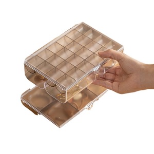 Jewelry Storage Box Plastic Rectangle 182x130x52mm With Lids For Earrings Clips Display Portable Transparent Dustproof - Product Image 1