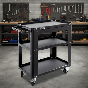 USAG <b>Tool</b> <b>Cart</b> 3 Shelf Heavy Duty Workbench Storage Rolling Utility <b>Cart</b> - Product Image 3