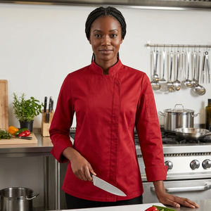 Uniforme de cuisine durable 100% coton à manches longues unisexe, veste de chef respirante en gros pour restaurant, hôtel, vêtements de travail - Product Image 1