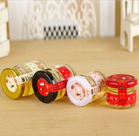 Mini pot en verre rond vide de 25 ml/40 ml/80 ml pour miel, gelée, lait, confiture, sauce, épices avec couvercle en métal - Vente en gros