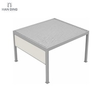 Pergola bioclimatique motorisée Firestone Dark Aluminum Gazebo avec toit à lames orientables, imperméable, pour jardin extérieur