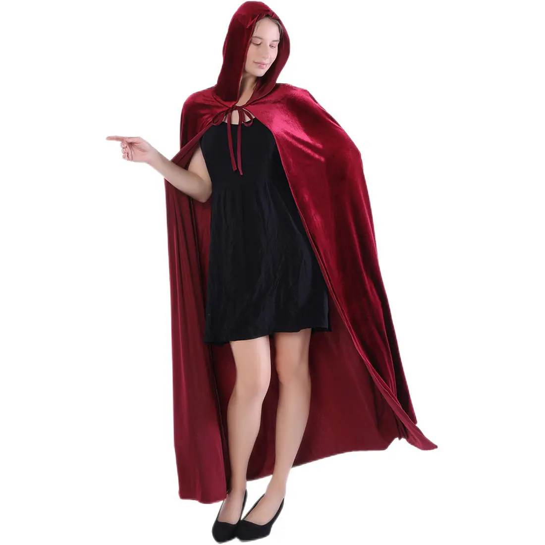 Phụ Nữ Đàn Ông Trùm Đầu Tiệc Halloween Trang Phục Hóa Trang Giáng Sinh Velour Witch Wicca Dress Coats Áo Choàng Nhung