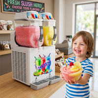 Machine à Granita Commerciale 12L à Cuve Simple, Double ou Triple en Acier Inoxydable – Offre Spéciale – Idéale pour Smoothies et Boissons Glacées