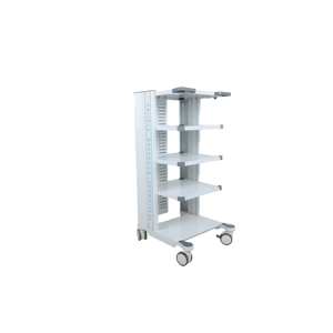 HOCHEY Chariot à roulettes en acier inoxydable à 4 niveaux Chariot d'instruments vétérinaires avec frein à <span class=keywords><strong>pied</strong></span> à douille intégré pour laboratoires vétérinaires - Product Image 4