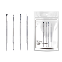 Outil professionnel de pédicure et manucure en acier inoxydable à double tête, durable, pousse-cuticules, éliminateur de peaux mortes, polissoir à ongles