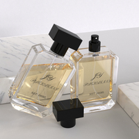 Emballage personnalisé pour flacon de parfum 100 ml, flacon en verre carré rectangulaire de luxe pour homme avec boîte
