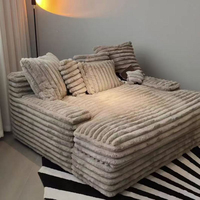 Canapé-lit simple pliable moderne nordique avec tissu amovible lavable, éponge haute densité, design modulaire extensible