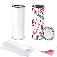 Gobelets vierges à sublimation de 20oz avec boîte-cadeau bouteille d'eau isolée sous vide à double paroi avec tasse droite en acier inoxydable logo personnalisé