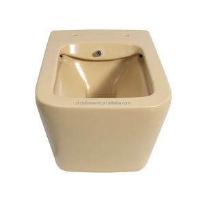<span class=keywords><strong>WC</strong></span> <span class=keywords><strong>suspendu</strong></span> mural de luxe en beige mat, avec <span class=keywords><strong>bidet</strong></span> intégré, allongé, pour salle de bain - Product Image 5
