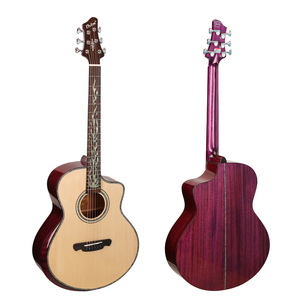 Guitarra Acústica Premium <span class=keywords><strong>de</strong></span> 40 Pulgadas con Tapa <span class=keywords><strong>de</strong></span> Abeto Sólido, Acabado Sunburst y Cutaway, con Fondo y Lados <span class=keywords><strong>de</strong></span> Caoba para Músicos Profesionales - Product Image 5